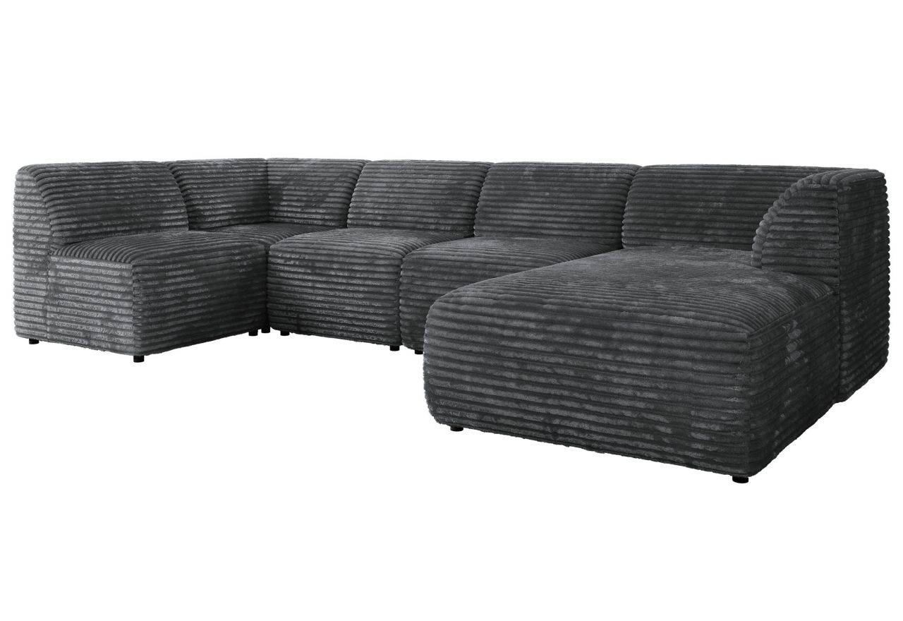 Narożnik MODARO U 5M - strona prawa - szary, sztruks