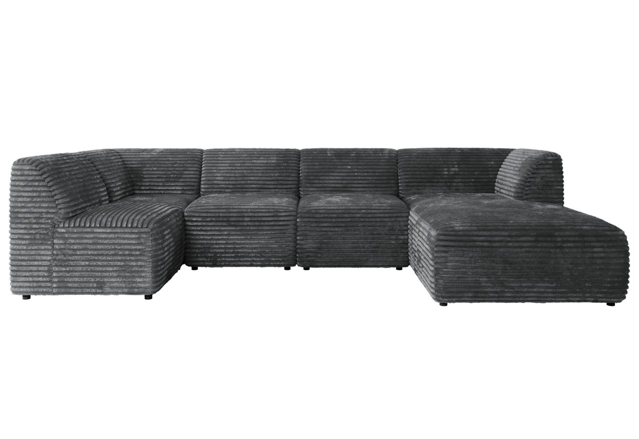 Narożnik MODARO U 5M - strona prawa - szary, sztruks