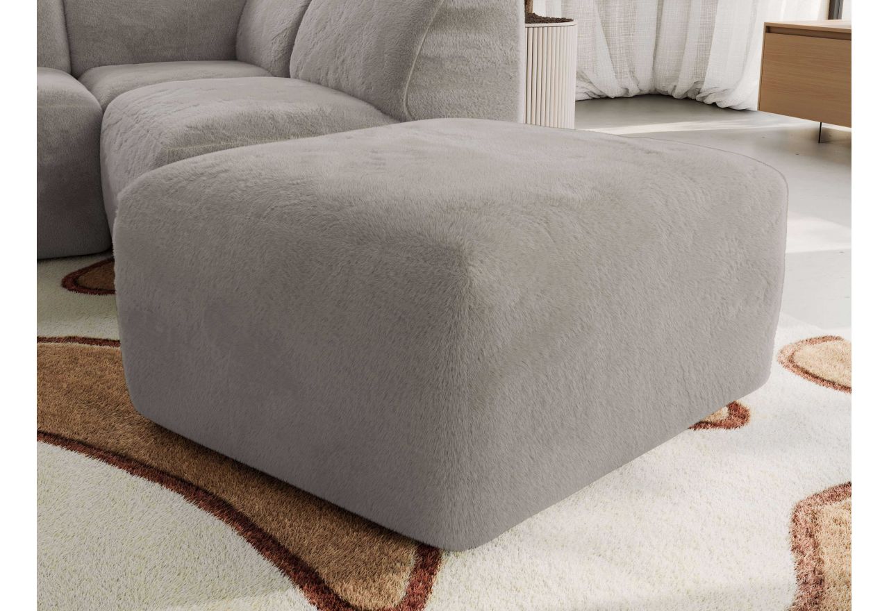 Narożnik MODARO U 6M - strona lewa - jasnoszary, plusz