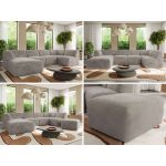 Narożnik MODARO U 6M - strona lewa - jasnoszary, plusz