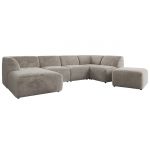 Narożnik MODARO U 6M - strona lewa - jasnoszary, plusz