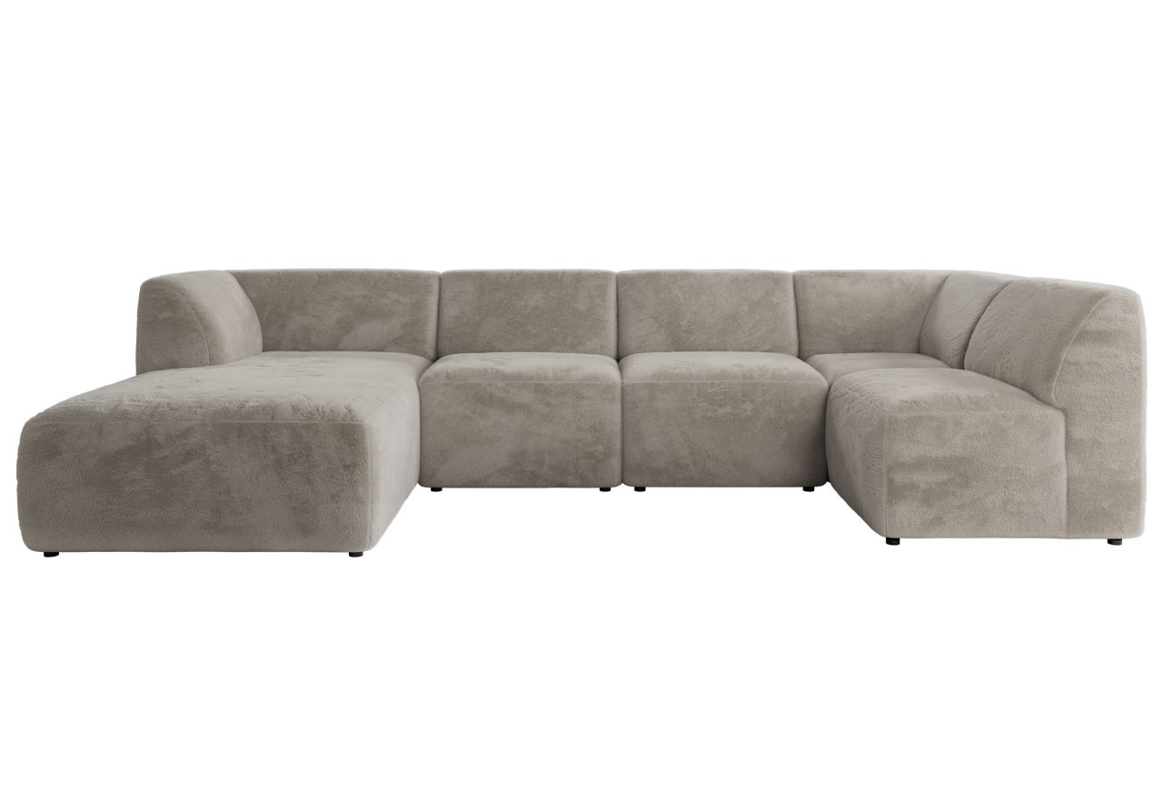 Narożnik MODARO U 6M - strona lewa - jasnoszary, plusz