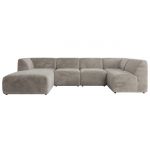 Narożnik MODARO U 6M - strona lewa - jasnoszary, plusz