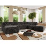 Narożnik MODARO U 6M - strona lewa - ciemnoszary, plusz