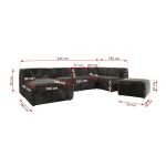 Narożnik MODARO U 6M - strona lewa - ciemnoszary, plusz