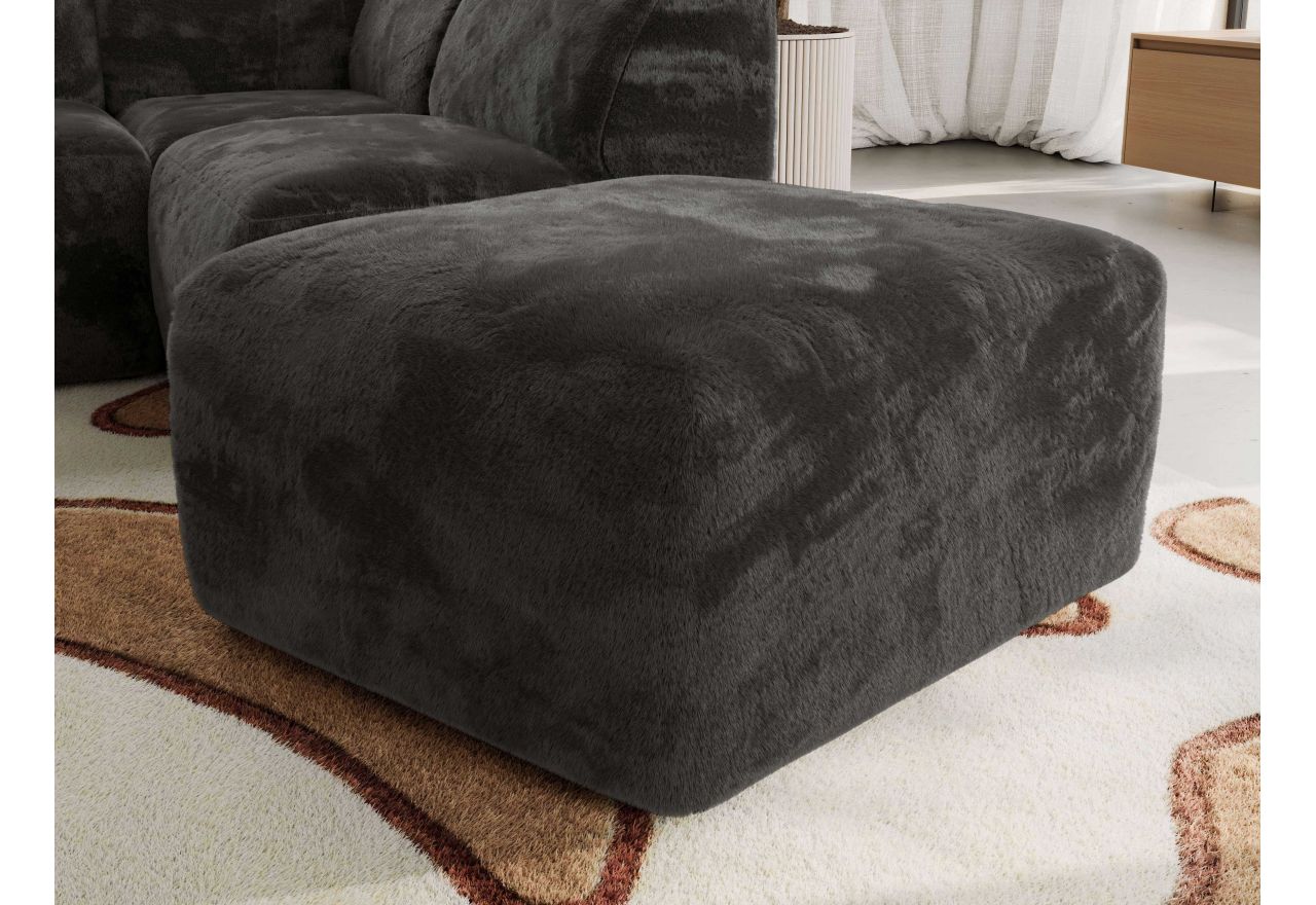 Narożnik MODARO U 6M - strona lewa - ciemnoszary, plusz