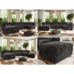 Narożnik MODARO U 6M - strona lewa - ciemnoszary, plusz