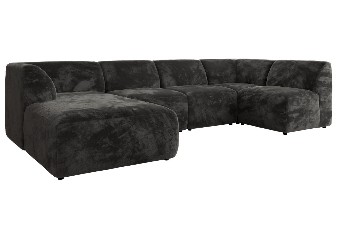 Narożnik MODARO U 6M - strona lewa - ciemnoszary, plusz