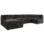 Narożnik MODARO U 6M - strona lewa - ciemnoszary, plusz