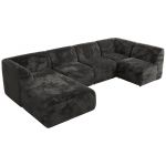 Narożnik MODARO U 6M - strona lewa - ciemnoszary, plusz