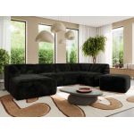 Narożnik MODARO U 6M - strona lewa - czarny, plusz