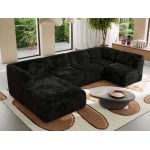 Narożnik MODARO U 6M - strona lewa - czarny, plusz