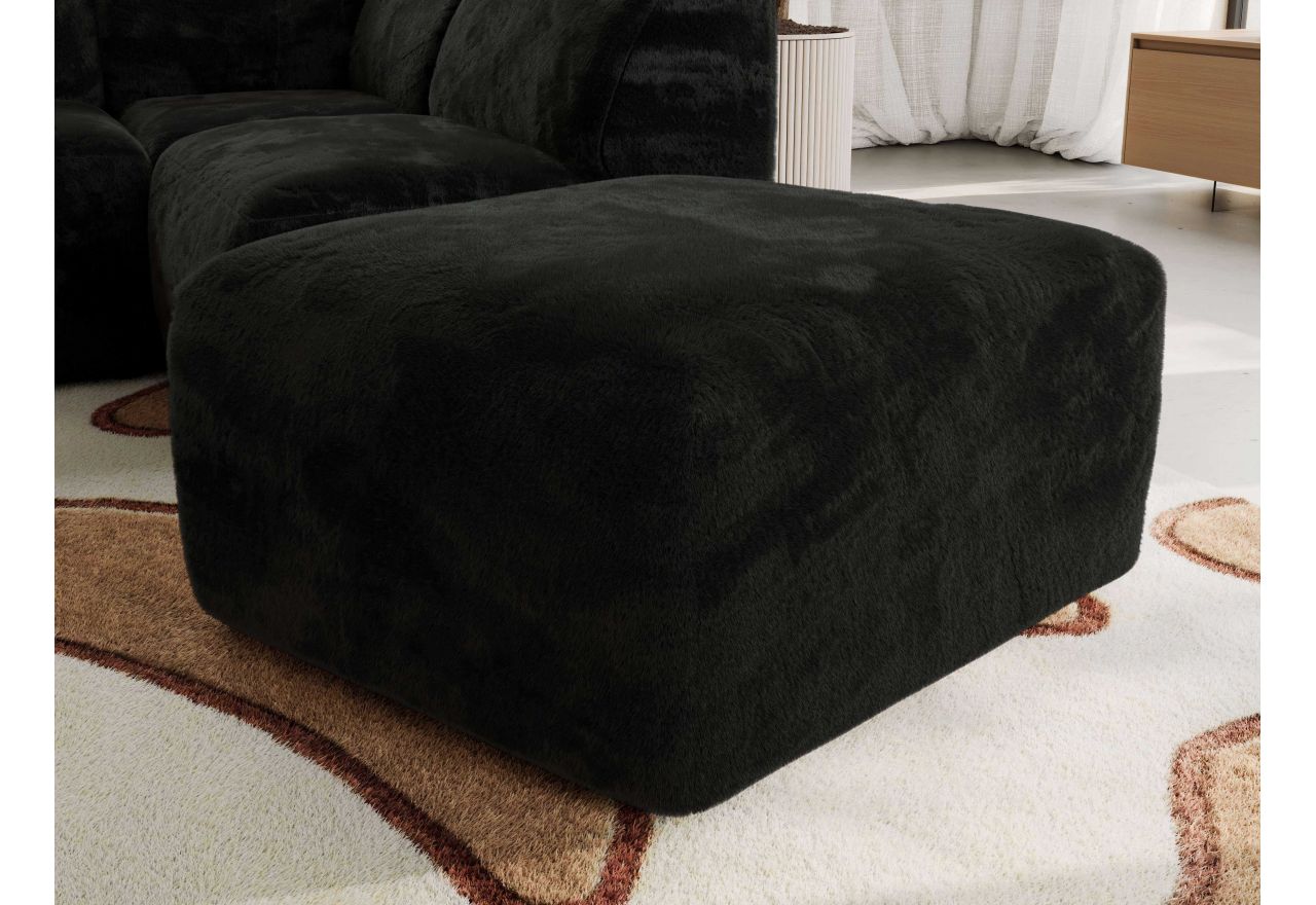 Narożnik MODARO U 6M - strona lewa - czarny, plusz