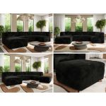 Narożnik MODARO U 6M - strona lewa - czarny, plusz