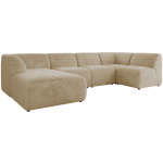 Narożnik MODARO U 6M - strona lewa - kremowy, plusz