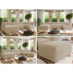 Narożnik MODARO U 6M - strona lewa - kremowy, plusz