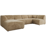 Narożnik MODARO U 6M - strona lewa - beżowy, plusz