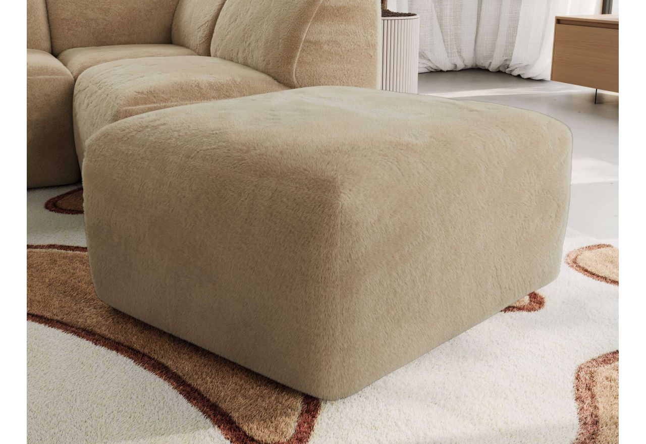 Narożnik MODARO U 6M - strona lewa - beżowy, plusz