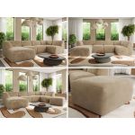 Narożnik MODARO U 6M - strona lewa - beżowy, plusz