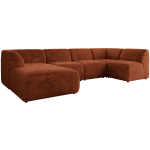 Narożnik MODARO U 6M - strona lewa - pomarańczowy, plusz