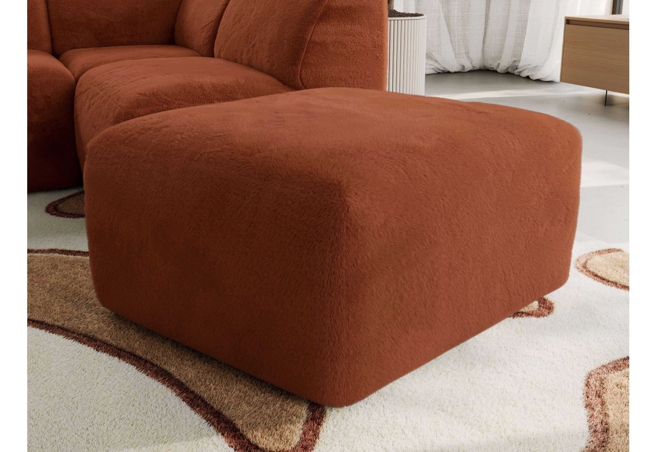 Narożnik MODARO U 6M - strona lewa - pomarańczowy, plusz