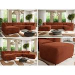 Narożnik MODARO U 6M - strona lewa - pomarańczowy, plusz