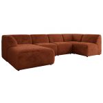 Narożnik MODARO U 6M - strona lewa - pomarańczowy, plusz