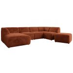 Narożnik MODARO U 6M - strona lewa - pomarańczowy, plusz