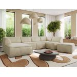 Narożnik MODARO U 6M - strona lewa - beżowy, welwet