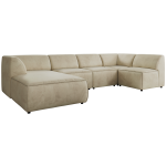 Narożnik MODARO U 6M - strona lewa - beżowy, welwet