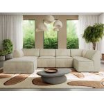 Narożnik MODARO U 6M - strona lewa - beżowy, welwet