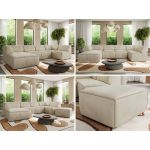 Narożnik MODARO U 6M - strona lewa - beżowy, welwet