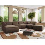 Narożnik MODARO U 6M - strona lewa - brązowy, welwet