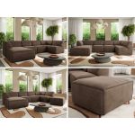 Narożnik MODARO U 6M - strona lewa - brązowy, welwet