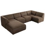 Narożnik MODARO U 6M - strona lewa - brązowy, welwet