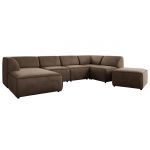 Narożnik MODARO U 6M - strona lewa - brązowy, welwet