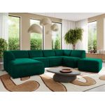 Narożnik MODARO U 6M - strona lewa - ciemnozielony, welwet