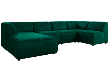Narożnik MODARO U 6M - strona lewa - ciemnozielony, welwet
