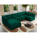 Narożnik MODARO U 6M - strona lewa - ciemnozielony, welwet