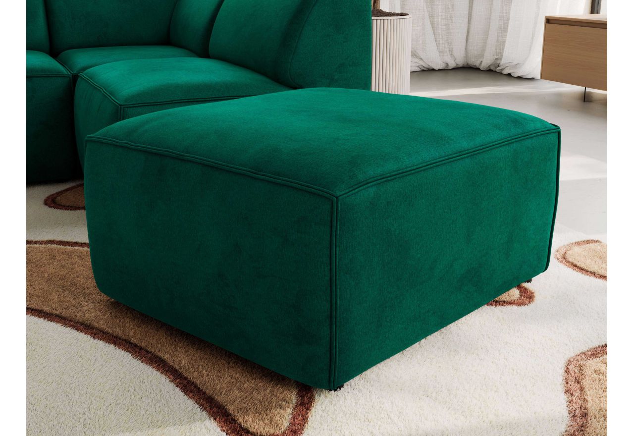 Narożnik MODARO U 6M - strona lewa - ciemnozielony, welwet