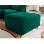 Narożnik MODARO U 6M - strona lewa - ciemnozielony, welwet