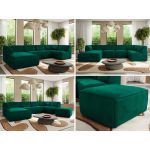 Narożnik MODARO U 6M - strona lewa - ciemnozielony, welwet