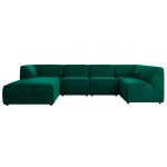 Narożnik MODARO U 6M - strona lewa - ciemnozielony, welwet