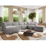 Narożnik MODARO U 6M - strona lewa - jasnoszary, welwet