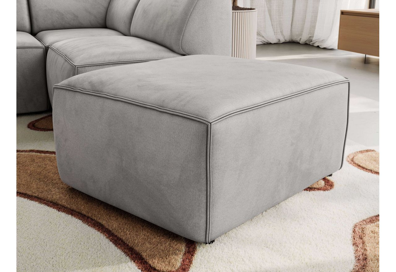 Narożnik MODARO U 6M - strona lewa - jasnoszary, welwet