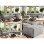 Narożnik MODARO U 6M - strona lewa - jasnoszary, welwet