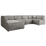 Narożnik MODARO U 6M - strona lewa - jasnoszary, welwet