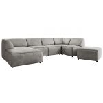 Narożnik MODARO U 6M - strona lewa - jasnoszary, welwet