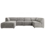 Narożnik MODARO U 6M - strona lewa - jasnoszary, welwet