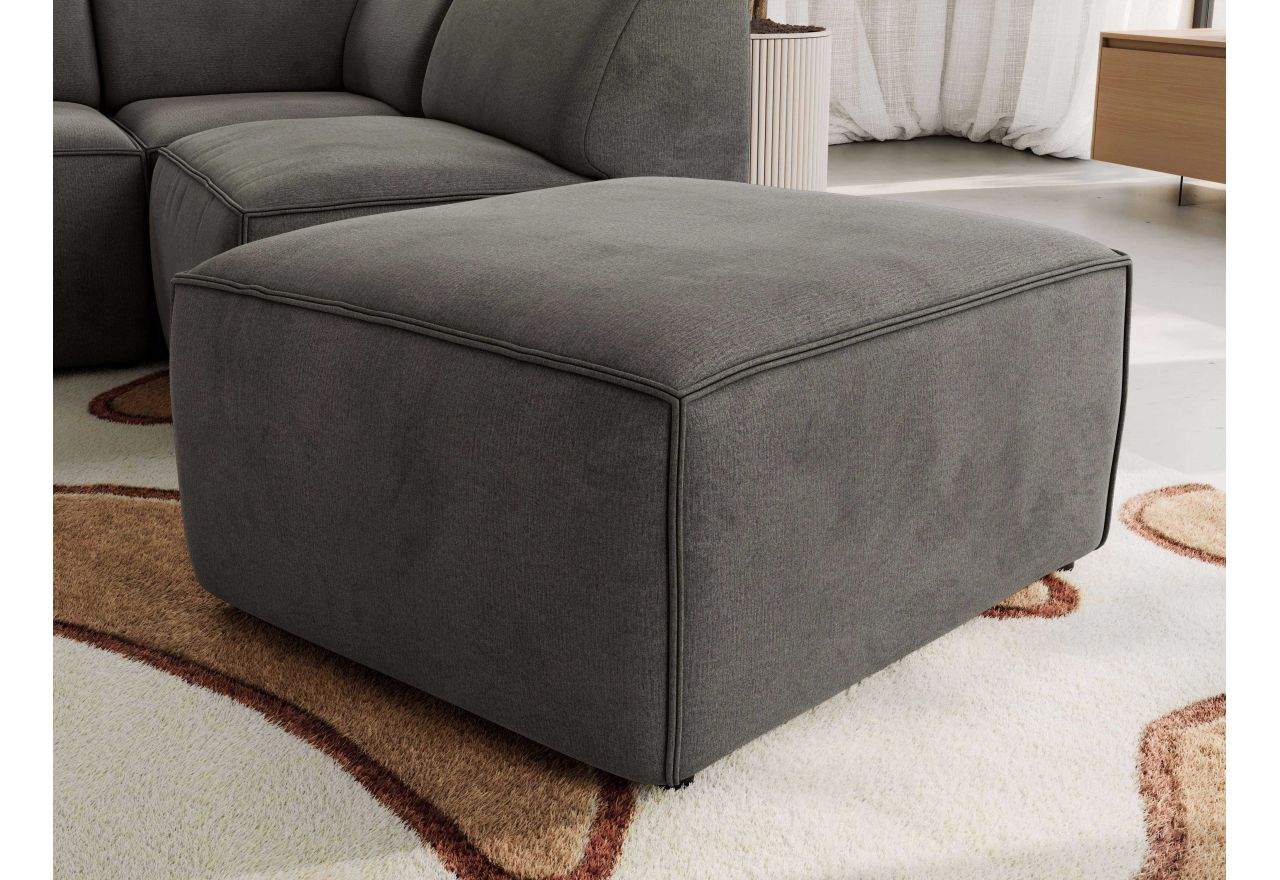 Narożnik MODARO U 6M - strona lewa - ciemnoszary, welwet